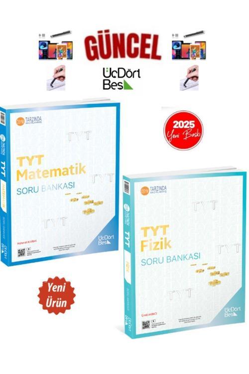 2025 Güncel Baskı Tyt Matematik-Fizik(2 Kitap)Video Çözümlü Soru Bankası Seti+Kalem