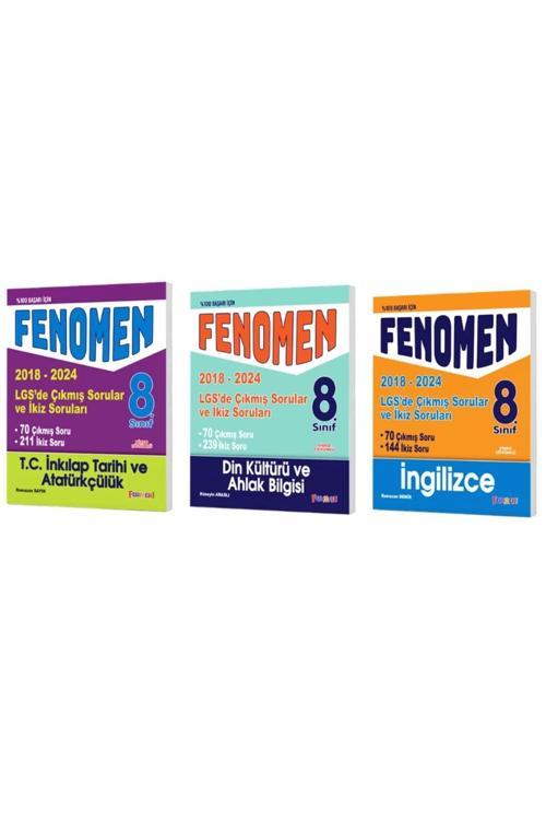 Fenomen Yayıncılık Fenomen Yayınları 8. Sınıf Lgs İnkilap + Din + İngilizce Çıkmış Sorular Ve İkiz Soruları (2018-2024)