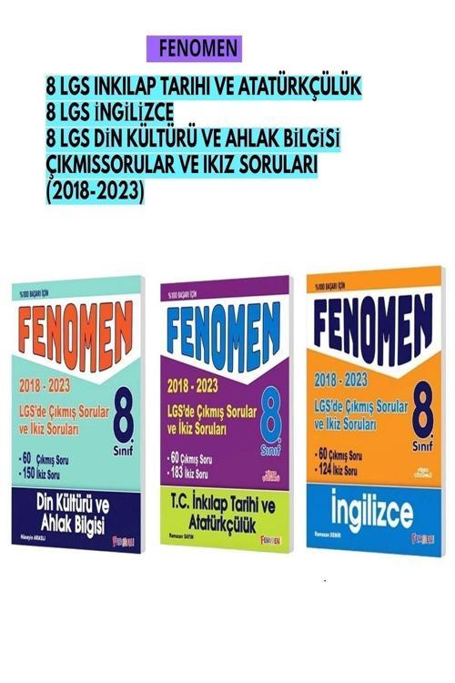 Fenomen Yayıncılık Fenomen 8.Sınıf Lgs Çıkmış Sorular Ve İkiz Sorular Din Kültürü+İngilizce+İnkilap Tarihi Ve Atatürk
