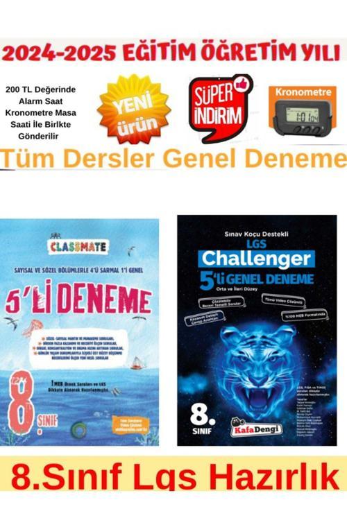 Okyanus Clas 8.Sınıf Lgs Tüm Dersler 5Li Deneme+KafaDengi Challenger Tüm Dersler Genel 5 Deneme