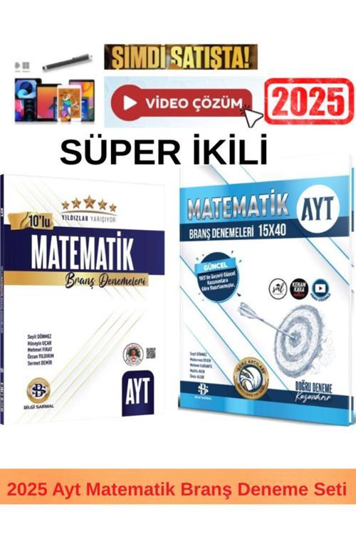 Yıldızlar 2025 Ayt Matematik 10 Lu Deneme+Bilgi Sarmal Ayt Matematik 15x40 Deneme+Kalem