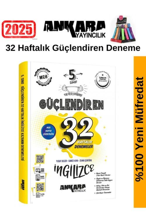 2025 5.Sınıf Güçlendiren İngilizce 32 Haftalık Deneme Seti+Kalemlik