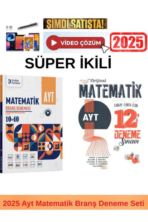 Krallar Ayt Matematik 10x40 Deneme+Mikro Orijinal Ayt Matematik 12 Deneme+Kalem