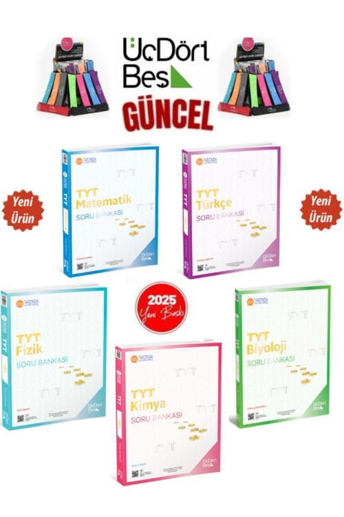 2025 Tyt Matematik-Türkçe-Fizik-Kimya-Biyoloji(5Kitap)Video Çözümlü Soru Bankası Seti+Kalemlik