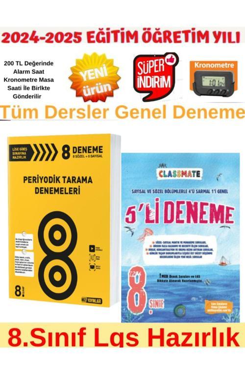 Hız 2025 8.Sınıf Periyodik 8 Tarama Deneme+Okyanus 8.Sınıf Lgs Tüm Dersler 5Li Deneme+Kronometre