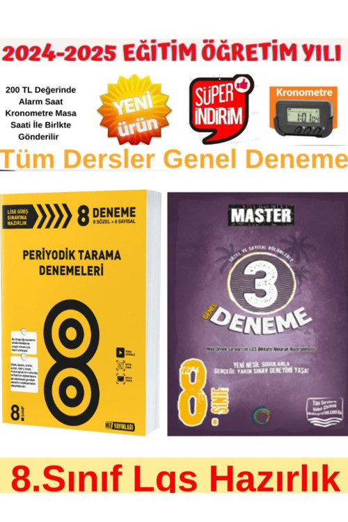 HIZ 2025 8.Sınıf Periyodik 8 Tarama Deneme+Okyanus Master 8.Sınıf Lgs Tüm Dersler 3lü Deneme