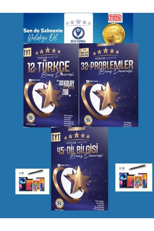 Güncel Tyt Türkçe 12-Dilbilgisi 45-Problem 32 Adet Yıldızlar Yarışıyor Branş Deneme+Kalem