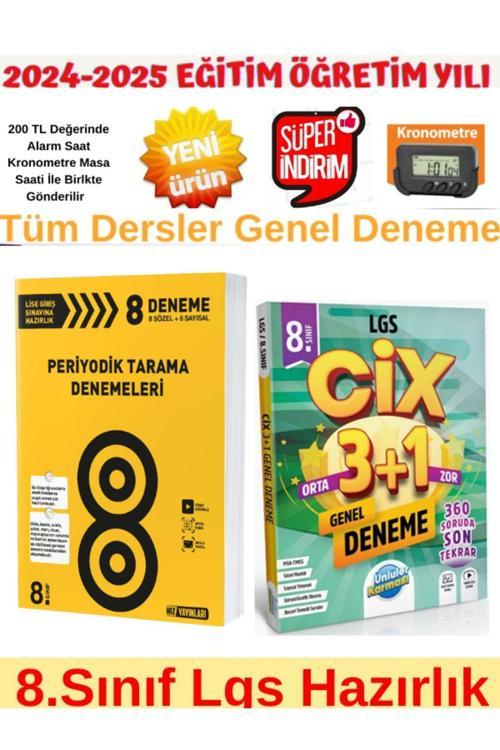 Hız 2025 8.Sınıf Periyodik 8 Tarama Deneme+Ünlüler 8.Sınıf Cix 3+1 Lgs Tüm Ders Deneme+Kronometre