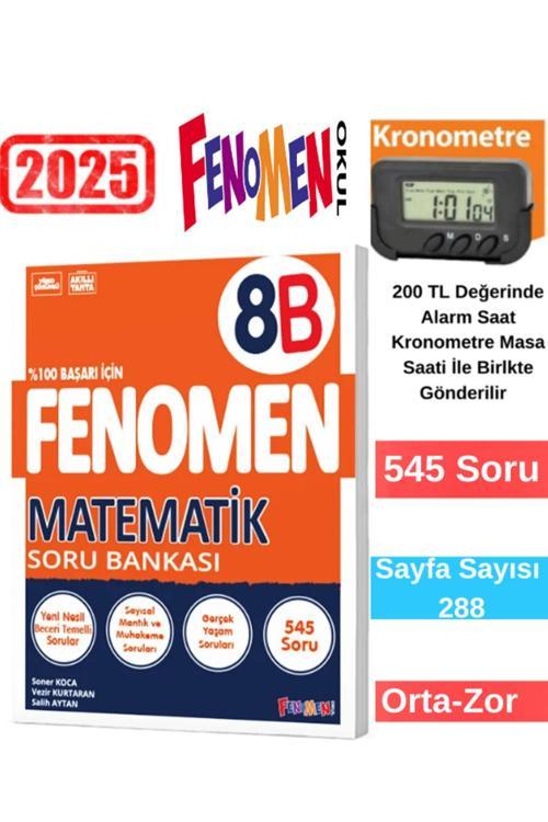 2025 Kurmay 8.Sınıf Lgs Hazırlık Matematik 8B Soru Bankası+Kronometre