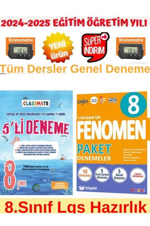 Okyanus Clas 8.Sınıf Lgs Tüm Dersler 5Li Deneme+Fenomen 2025 8.Sınıf Lgs 10 Genel Deneme