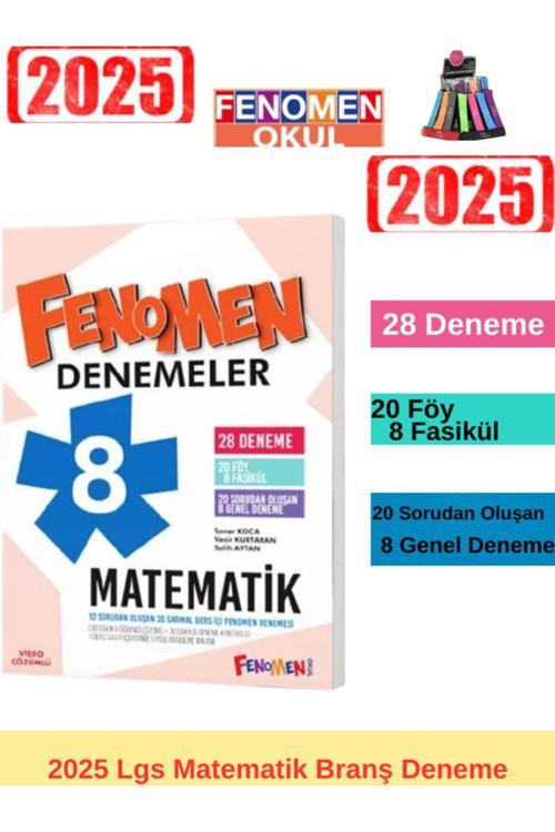 2025 8.Sınıf Lgs Hazırlık Matematik 20 Deneme+Lastikli Kalemlik (Yeni Ürün)
