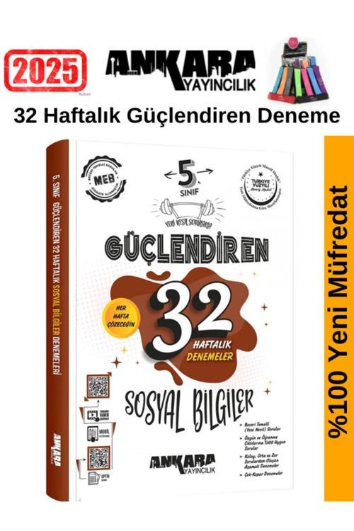 2025 5.Sınıf Güçlendiren Sosyal Bilgiler 32 Haftalık Deneme Seti+Kalemlik