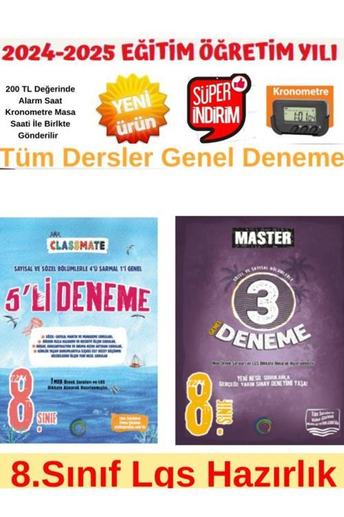 Okyanus Clas 8.Sınıf Lgs Tüm Dersler 5Li Deneme+Okyanus Mas. 8.Sınıf Lgs Tüm Dersler 3lü Deneme