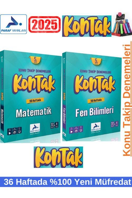 Paraf Yayınları 2025 Kontak 5.sınıf Matematik-fen Kontak Deneme Seti Kalemlik(36 HAFTA)