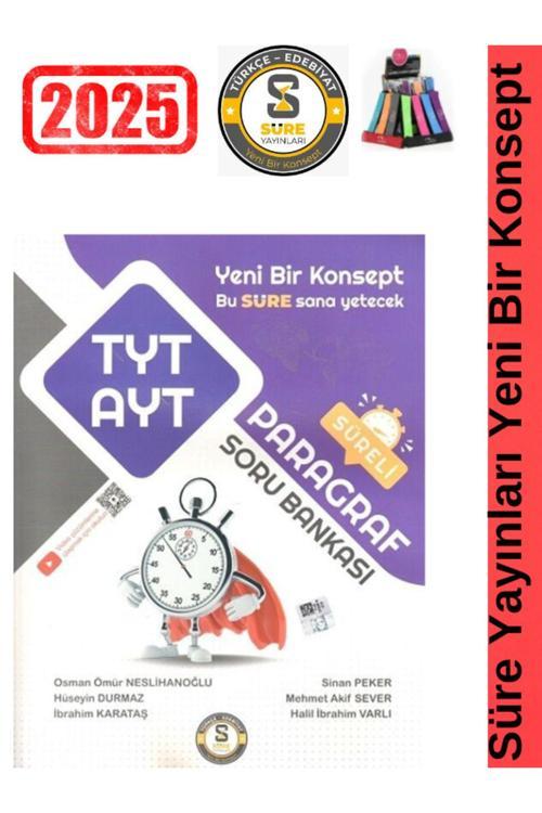 Süre Yayınları 2025 Tyt-Ayt Paragraf Süreli Video Çözümlü Soru Bankası+Kalemlik