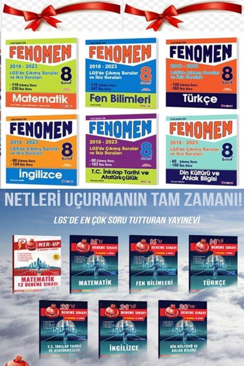 Fenomen 8 Lgs Çıkmış Sorular Ve İkiz Soruları Seti (6 Kitap)+ Nartest Lgs Deneme Seti (6 Deneme)