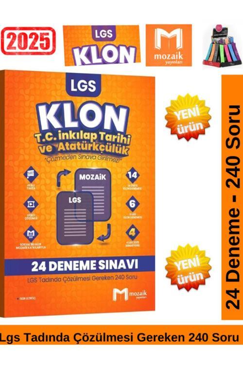 Mozaik 2025 8.Sınıf Klon Lgs Hazılık İnkilap Tarihi 24 Deneme Sınavı 240 Soru Deneme Kitabı+Kalemlik