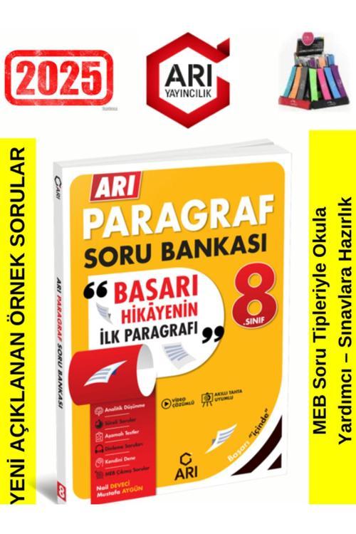 Arı Yayıncılık 2025 8.Sınıf Paragraf %100 Yeni Müfredat-Nesil Soru Bankası+Kalemlik