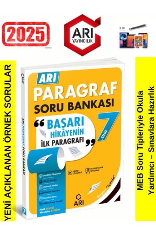Arı Yayıncılık 2025 7.Sınıf Paragraf %100 Yeni Müfredat-Nesil Soru Bankası+Kalem