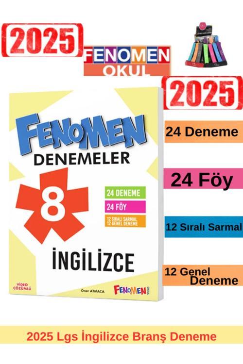 2025 8.Sınıf Lgs Hazırlık İngilizce 24 Deneme+Lastikli Kalemlik (Yeni Ürün)