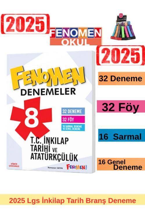 2025 8.Sınıf Lgs Hazırlık İnkilap Tarihi 32 Deneme+Lastikli Kalemlik (Yeni Ürün)