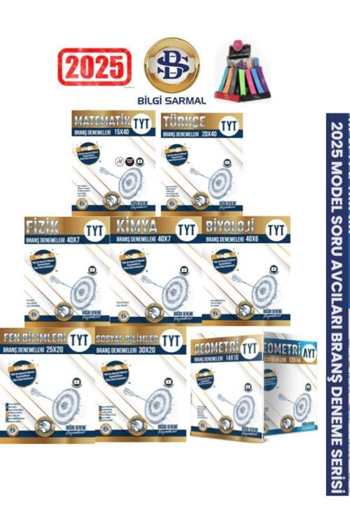 2024-2025 Tyt Tüm Dersler (T-M-F-K-B-F-S-G) 8 Kitap  Soru Avcısı Branş Deneme Seti+Kalemlik