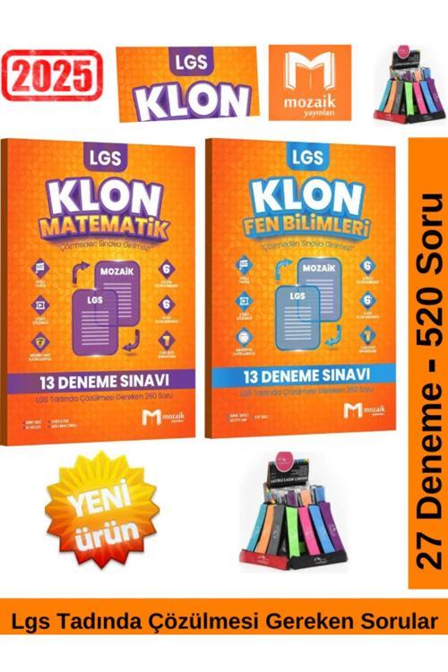 Mozaik 2025 8.Sınıf Klon Lgs Hazılık Matemetik-Fen 27 Deneme 520 Soru Deneme Seti+Kalemlik