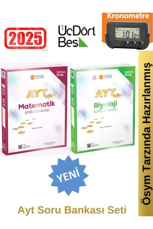 2025 Ayt Matematik-Biyoloji Video Çözümlü Soru Bankası Seti(2 Kitap)Yeni Ürün+Kronometre