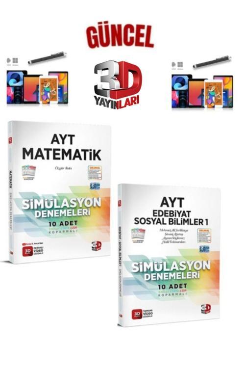 2025 3D Çözüm Ayt Matematik-Ayt Edebiyat Sosyal1 20 Adet Koparmalı Deneme Seti+Kalem