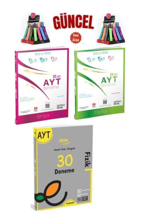 Güncel Ayt Kimya 20 Ayt Biyoloji 20 Deneme+Endemik Yayınları AYT Fizik 30 Deneme Seti+Kalemlik