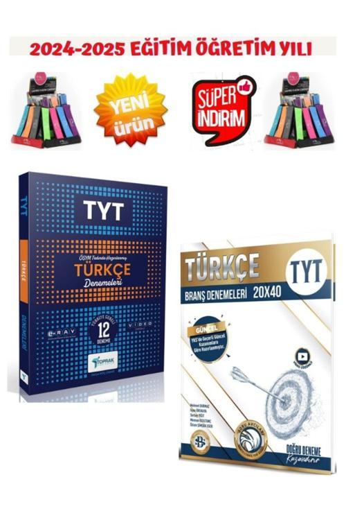 Toprak 2025 Tyt Türkçe 12 Deneme+Sarmal Tyt Türkçe 20x40 Deneme Seti+Kalemlik