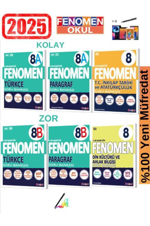 2025 8.Sınıf Türkçe(AB)-Paragraf(AB)-İnk. Tarihi-Din%100 Yeni Müfredat Soru Bankası Seti+Kalem