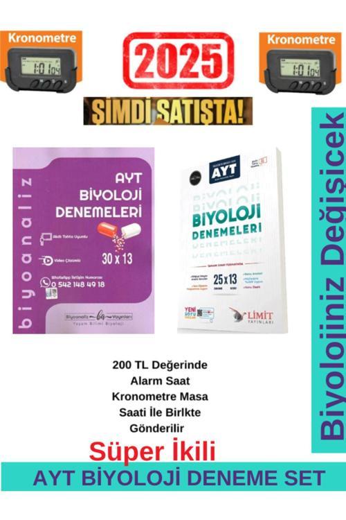 Biyoanaliz 2025 AYT Biyoloji 30x13 Denemeleri+Limit Ayt  Biyoloji 25x13 Branş Deneme Seti+Kronometre