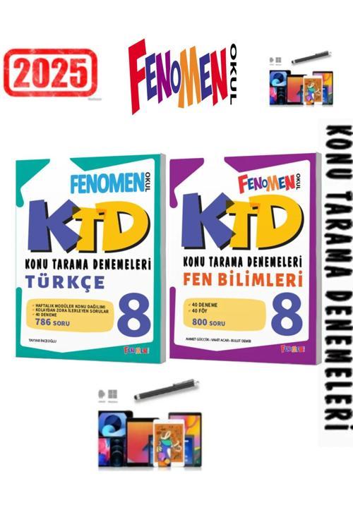 2025 8.Sınıf Lgs KTD Türkçe-Fen Konu Tarama Denemeleri+Android Kalem