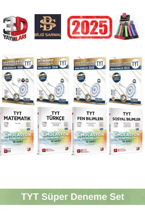 2025 Tyt Mat-Türkçe-Fen-Sosyal Deneme+3D  TYT Mat-Türkçe-Fen-Sosyal Deneme Seti+Kalemlik
