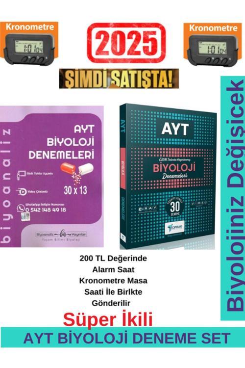 Biyoanaliz 2025 AYT Biyoloji 30x13 Denemeleri+Toprak Ayt Biyoloji 30 Branş Deneme Seti+Kronometre