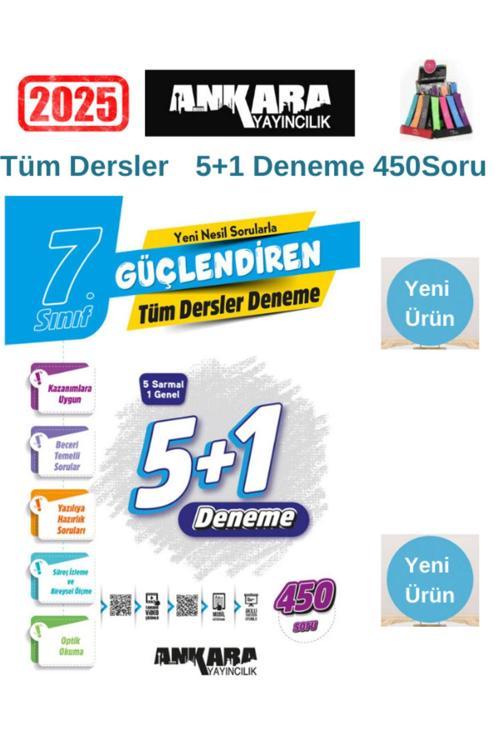 Güncel 7.Sınıf Lgs Hazırlık Tüm Dersler(Sarmal)5+1 Deneme 450 Soru Deneme  Kitabı+Kalemlik