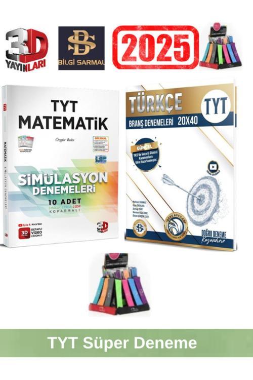 2025 Tyt Matematik 15x40 Deneme+3D Yayınları Simulasyon Tyt Türkçe10 Deneme Seti+Kalemlik