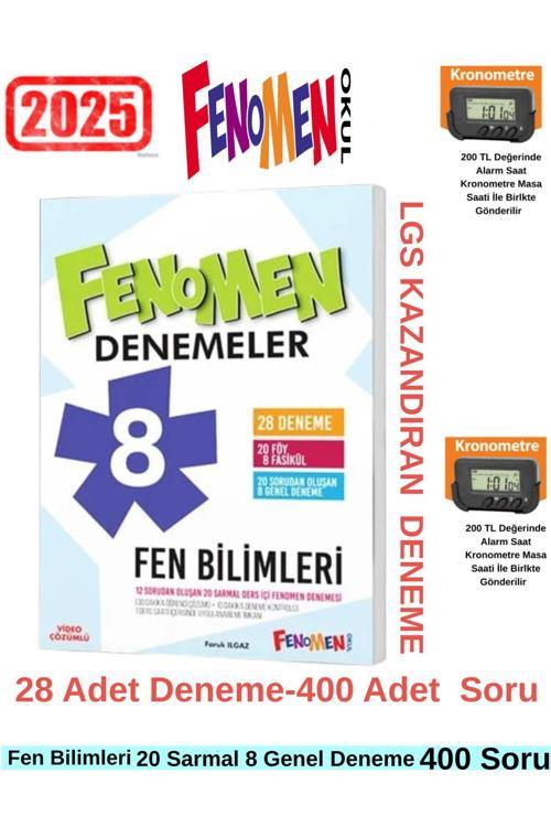 2025 8. Sınıf Lgs Hazırlık Fen Bilimleri 28 Adet Video Çözümlü Deneme+Kronometre