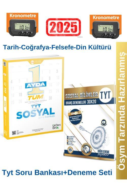 2025 1 Ayda Tüm TYT Sosyal Soru Bankası+Bilgi Sarmal TYT Sosyal 30x20 Branş Deneme+Kronometre