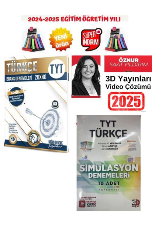 2025 Tyt Türkçe 20x40  Deneme+3D Simulasyon 2025 Tyt Türkçe 10 Deneme(Öznur Hoca Çözümlü)+Kalemlik
