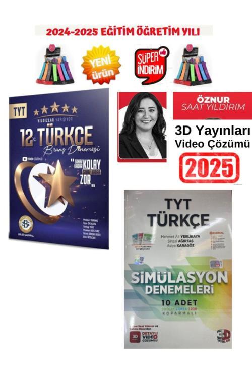 2025 Tyt Yıldızlar Türkçe 12 Deneme+3D Simulasyon 2025 Tyt Türkçe 10 Deneme(Öznur Hoca Çözümlü)