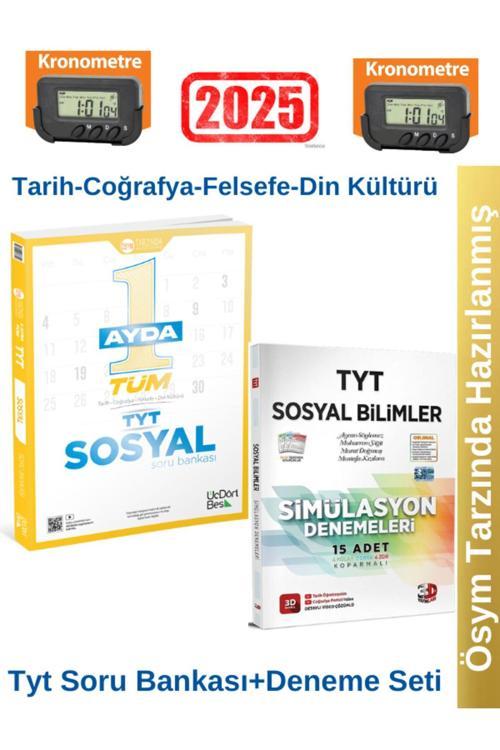 2025 1 Ayda Tüm TYT Sosyal Soru Bankası+3D  TYT Sosyal Bilimler Simülasyon Deneme+Kronometre