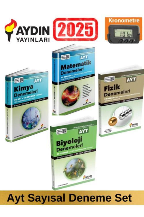 Aydın 2025 Ayt Matematik 10-Fizik 25-Kimya 25-Biyoloji 25 Sayısal Branş Deneme Seti+Kronometre
