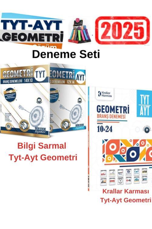 2025 Tyt-Ayt Geometri Tyt14-Ayt12 Deneme+Krallar Tyt Ayt Geometri 10x24 Deneme Seti+Kalemlik