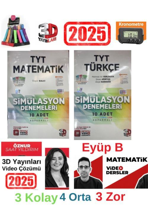 3d 2025 Tyt Türkçe 10-Matematik10 Öznur Hoca-Eyüp B .Video Çözümlü Deneme+Kalemlik+Kronoımetre