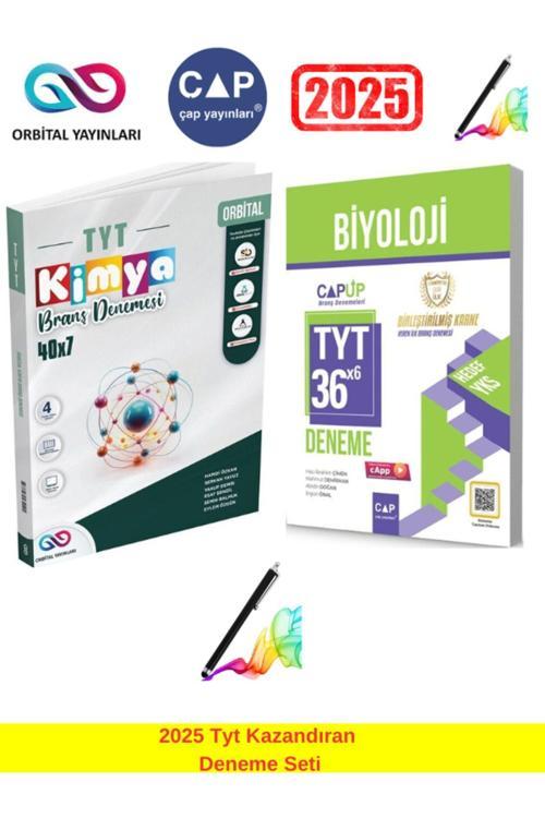 2025 Tyt Kimya 40x7 Branş Deneme+Çap Yayınları TYT Biyoloji 30 x 6 Up Deneme Seti+Android Kalem