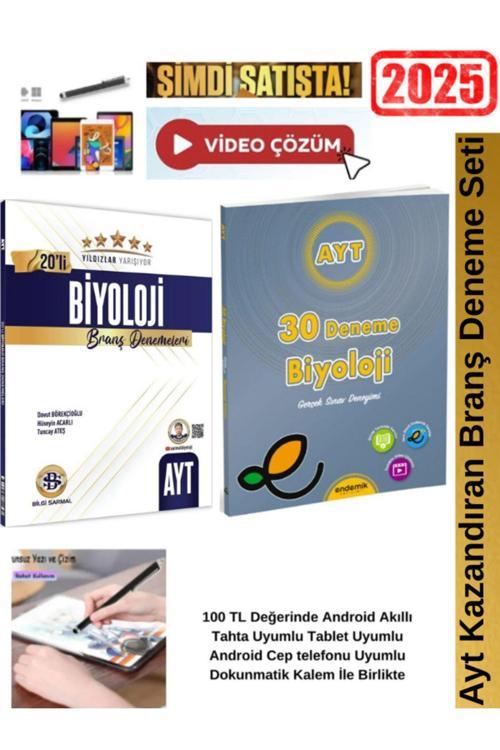 Yıldızlar Ayt Biyoloji 20 li Branş Deneme+Endemik Ayt Biyoloji 30 lu Deneme Seti+Android Kalem
