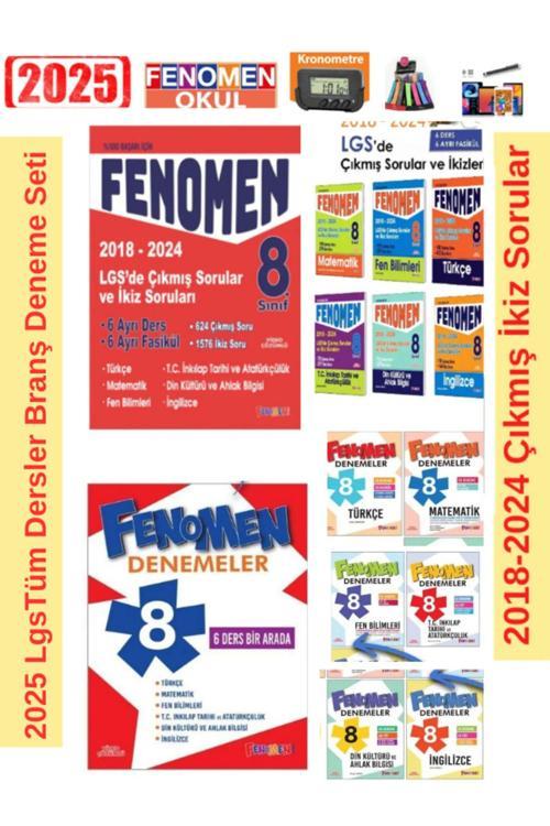 2025 8.sınıf Tüm Dersler 2018-2024 Lgs Çıkmış İkiz Soru-2025 Tüm Dersler Deneme Seti 6 Kitap