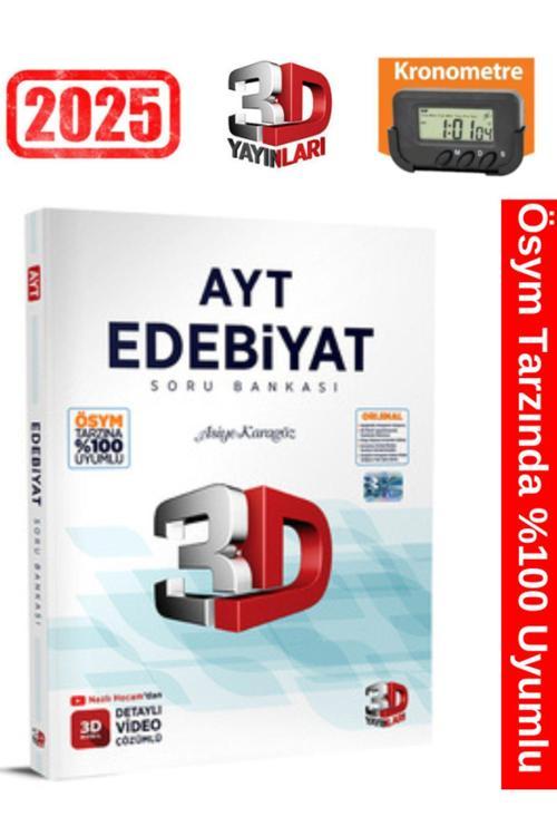 3D Yayınları 2025 Ayt Türk Dili Edebiyatı  Video Çözümlü Soru Bankası+Kronometre